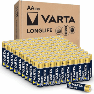 VARTA Longlife AA Batteries (100 Pack), Alkaline Double A Battery Style:AA