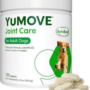 YuMOVE Joint Supplement for Young and Active Dogs, Essential Dog Hip and Joint Aid with Glucosamine, Chondroitin & Green Lipped Mussel, for Dogs Aged up to 5 Years, 60 Tablets