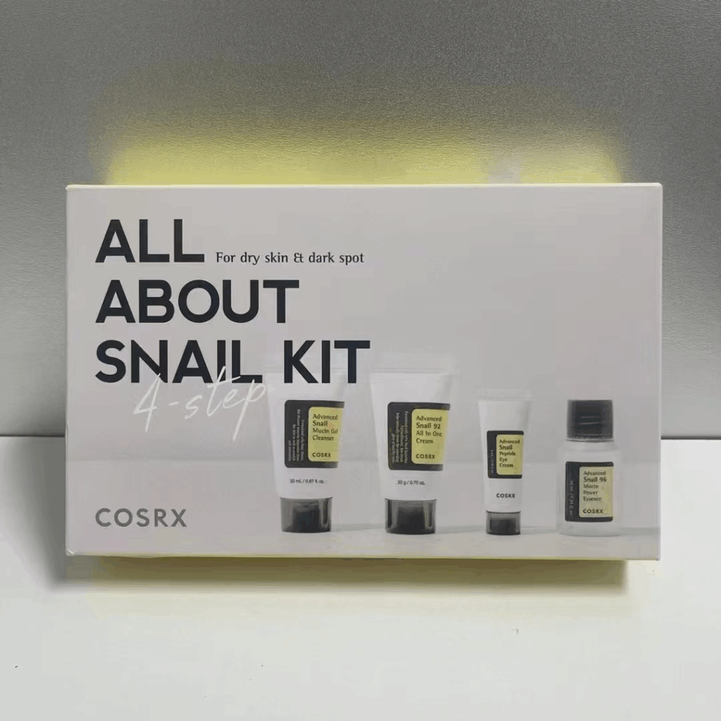 All About Snail Kit | Snail Gel Cleanser 20ml | Snail 96 Essence 30ml | Snail Peptide Eye Cream 5ml | Snail 92 Al in One Cream 20g | Gift Set