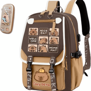 Capybara Backpack, Large Capacity Schoolbag Travel Backpack School Daypack Bookbag for Teens Girls