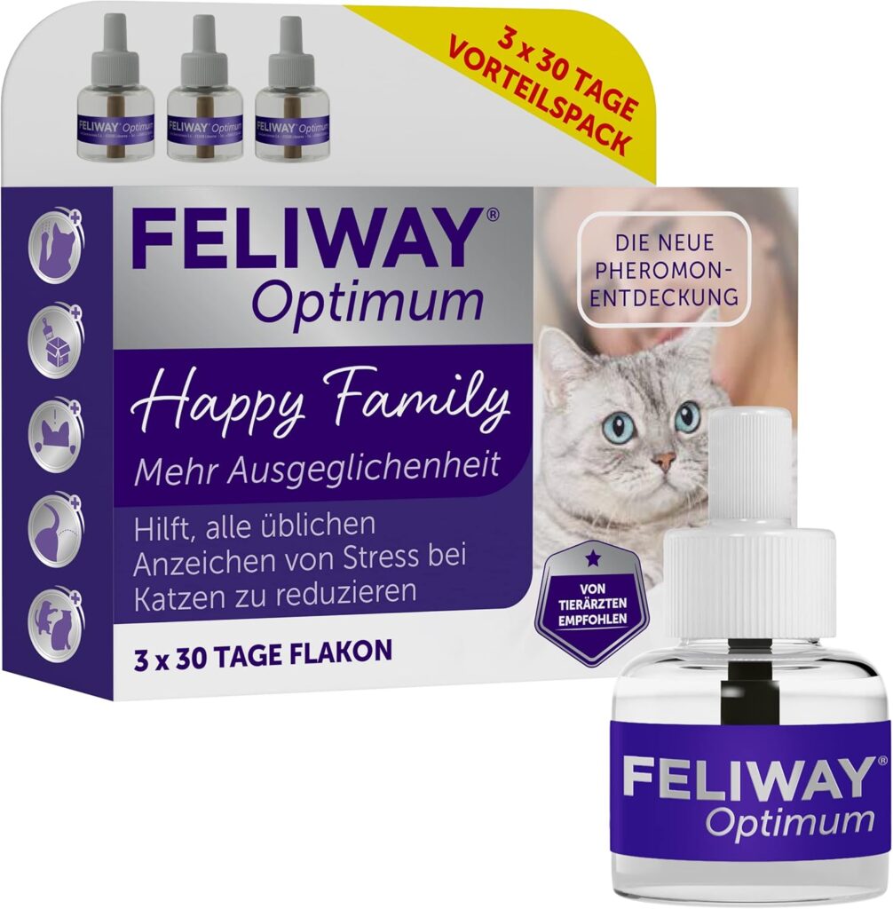 FELIWAY® Optimum Value Pack | 3 Months Balance & Relaxation for Cats | 3 x 48 ml Refill Bottles