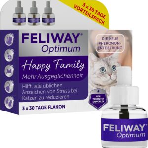 FELIWAY® Optimum Value Pack | 3 Months Balance & Relaxation for Cats | 3 x 48 ml Refill Bottles